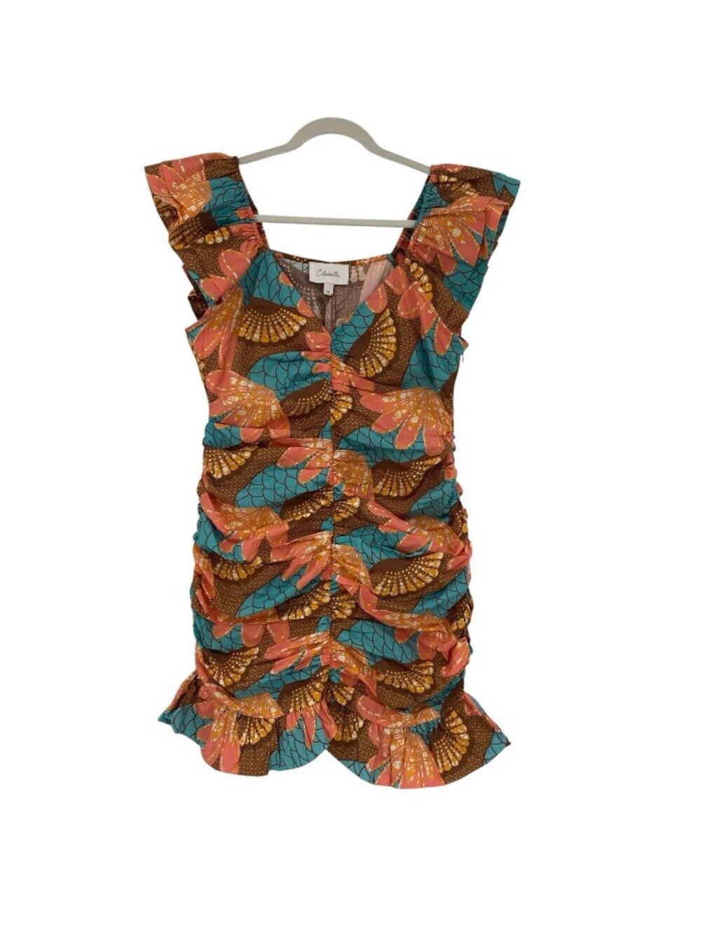 Cleobella Size M Tiana Ruched Mini Dress 100% Organic Cotton NEW